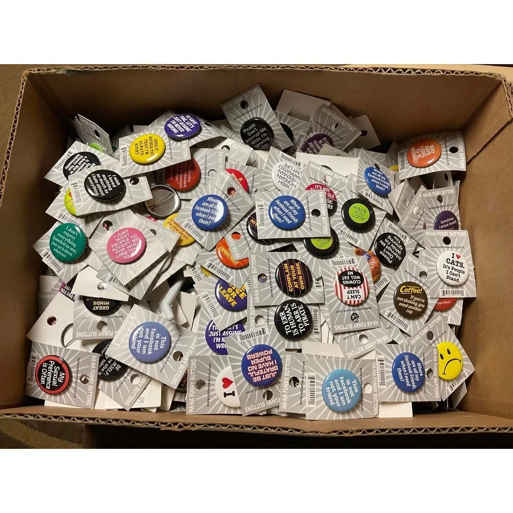 Ephemera Ha-Ha Funny Buttons Multi NEW Sarcastic Snarky Pinback Lot of 16